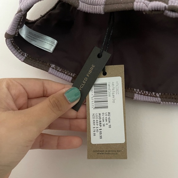 NWT THRILLS Aalto Ribbed Square Crop Bikini Top - Picture 4 of 7